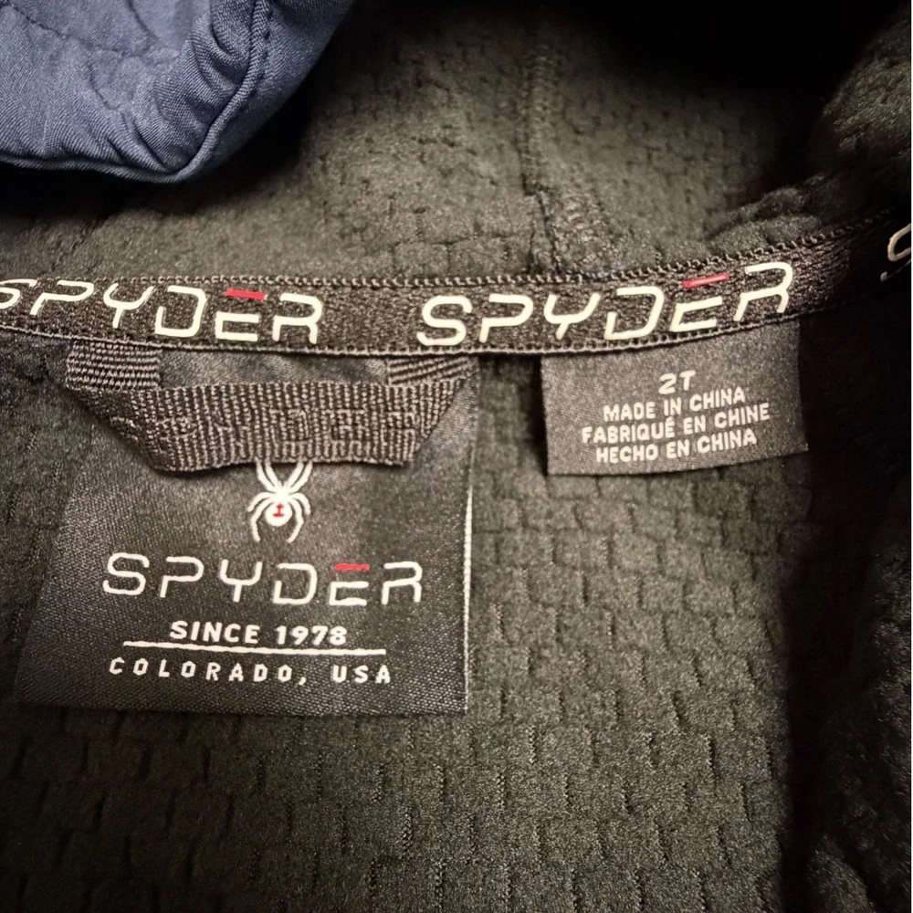 Spyder Kids 2T Navy Blue Softshell Hooded Jacket Warm New with Tags MSRP $79